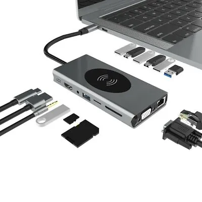 $25.99 • Buy Charger Type C To VGA USB C Splitter USB C HUB Type C To HDMI Type C HUB Dock