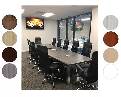 12 Ft Modern Conference Table With Metal Legs And Grommets For Power In 8 Colors • $2599