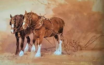 £2.50 • Buy .. Heavy Horses And Plough .. Print Of A Painting By Beningfield
