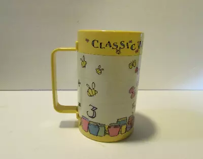 Vtg Disney Classic Pooh Plastic Mug With Spinning Addition Activity Fidget Cup • $12.99