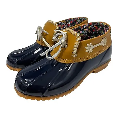 $22.49 • Buy Jack Rogers Women’s Waterproof Aubrey Duck Boots Midnight Blue Floral Size 5