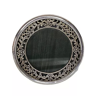 Vintage Sterling Silver Round Picture Frame Dresser Easel Back Reticulated 2.75  • $35.99