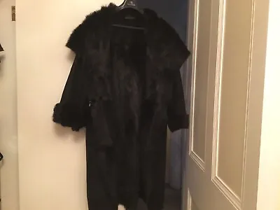 $720.60 • Buy Designer Sheepskin Coat Black Long Hair Size 44 By Annette Gortz