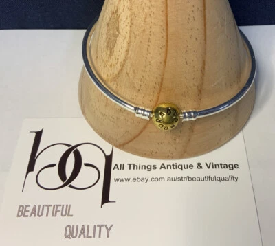 $44 • Buy PANDORA Bangle With Clasp 17.5cm Authentic ALE Sterling 925 Excellent Cond