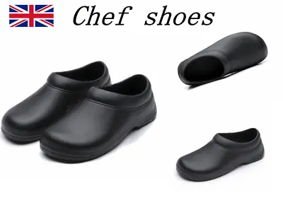 UK3-12 Non-slip Chef Shoes Men Women Kitchen Safety Shoes Slip On Work Boots J1 • £18.54