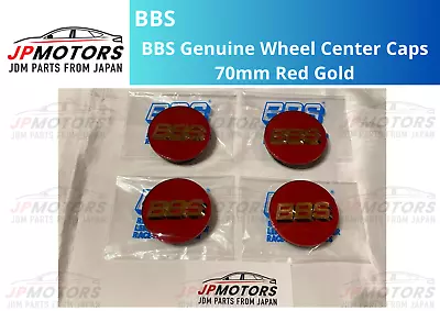BBS Wheel Center Caps 70mm Genuine Emblem Red Gold 3D Logo P5624099 Set 4pcs • $303.40