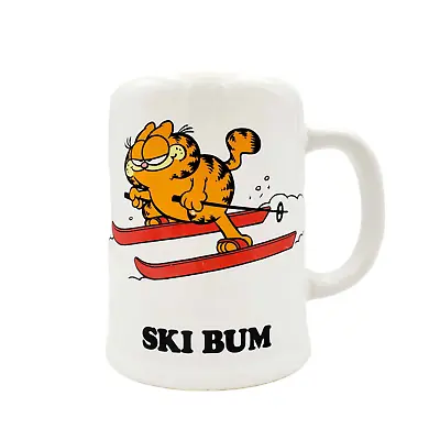 Vintage Enesco Garfield  Ski Bum  Snow Skiing Ceramic Coffee Mug • $20.66