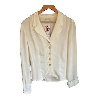Caroline Charles Cream Ladies Tailored Jacket UK Size 12 • £30.40