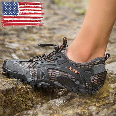 Mens Quick Dry Water Shoes Outdoor Trekking Beach Non-slip Wading Sneakers Size • $29.92