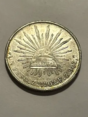 1902-Zs FZ Mexico Silver Peso XF+++ #10690 • $125