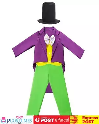 Roald Dahl Willy Wonka Chocolate Factory Boys Book Week Fancy Kids Costume • $50