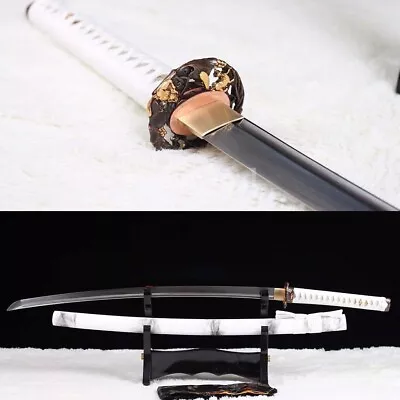 High Quality Damascus Steel Japanese Katana Samurai Real Sword Hand Forge White • $295.65
