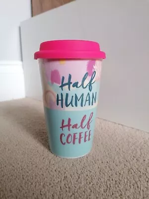 £14 • Buy Ceramic Double Wall Thermal Hot Drink Coffee Tea Travel Mug Cup W/ Silicone Lid