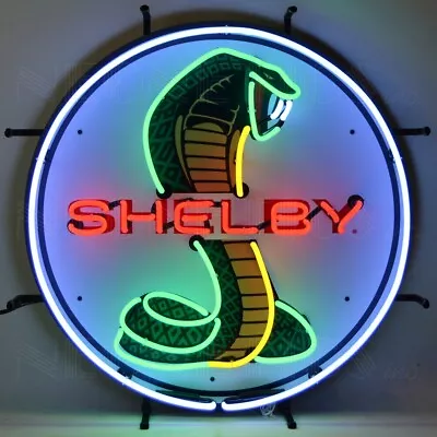 Shelby Cobra Circle Neon Sign With Backing • $699.95