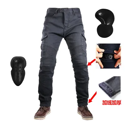 Winter Velvet Motorcycle Casual Motocross Jeans With Protective Gear 2022 • $179.63