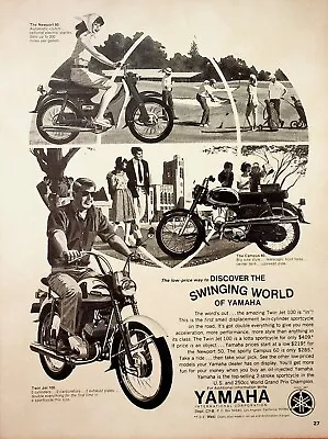 1966 Yamaha Twin Jet 100 Newport 50 Campus 60 - Vintage Motorcycle Ad • $12.57