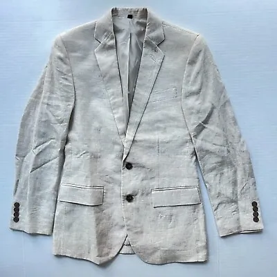 J. Crew Thompson Suit Jacket Blazer Linen Mens Sz 34 Slim Cream NWT Lined FLAW! • $39.95