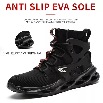 Mens Sneakers Work Safety Shoes Steel Toe Cap Indestructible Boots Breathable US • $45.56