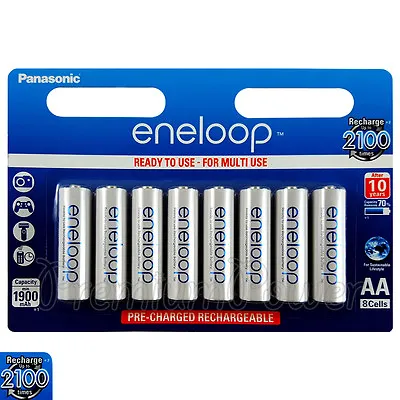 £48.95 • Buy 8 X Panasonic Eneloop AA Batteries 1900mAh Rechargeable Ni-MH Accu LR6 BK-3MCCE