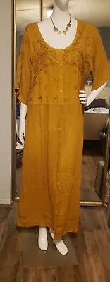 Neelam 90s VTG Button Front Rayon Maxi Dress Size X2 • $16