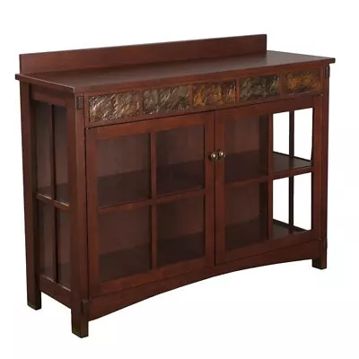 SEI Furniture Camino Mission Faux Slate Curio Cabinet In Espresso • $346.99