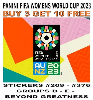 £2.25 • Buy Panini Fifa Womens World Cup 2023 Sticker Collection #209 - #376 Groups D E