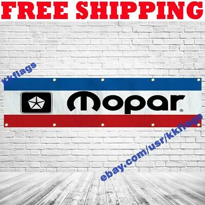 $19.95 • Buy Mopar Logo Banner Flag 2x8 Ft Car Show Garage Sign Wall Decor 2021 NEW