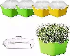  4 Pack Seed Sprouter Tray With Cover Plastic Seed Germination Tray Green • $27.93