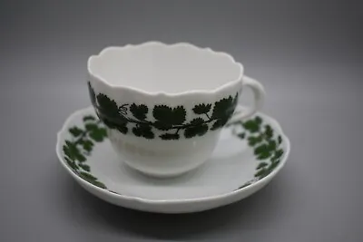 Meissen 3.5  Tea Cup & Saucer Set Full Green Vine Ivy Leaf 1st Quality • $75