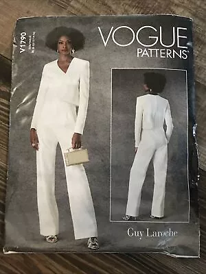 Vogue V1790 Misses Guy Laroche Jumpsuit Sz (B5) 8-10-12-14-16 Uncut Sew Pattern • $7.99