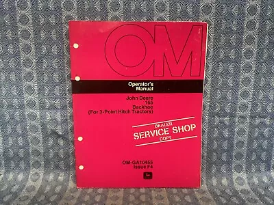 John Deere 165 Backhoe For 3-Point Hitch Original Operators Manual - 32 Pages • $8.49