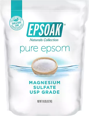 Epsoak Epsom Salt 19 Lb. Bulk Bag Magnesium Sulfate USP • $42.17