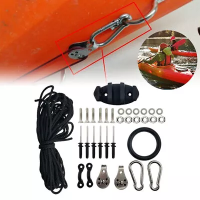 Kayak Anchor Trolley Kit Rope Pulleys Pad Eyes Rivets Marine Accessories New • £13.74