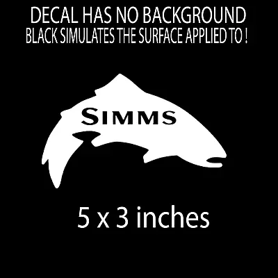 Simms Fishing Vinyl Decal Bumper Sticker (size In Picture ) • $4.95