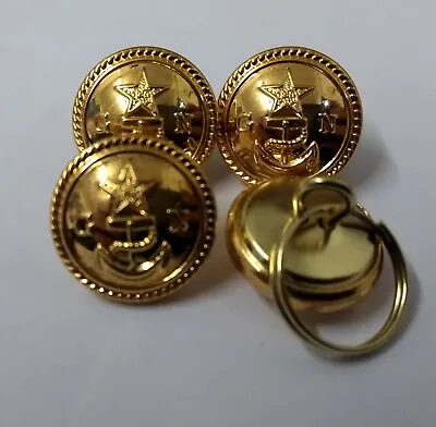 GN Naval Officers Buttons Ring Back Dress Uniform Issue With Rope Edged Anchor • £7.99