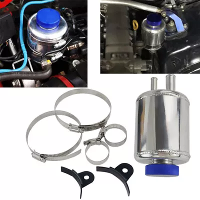 Aluminum Racing Power Steering Fluid Reservoir Tank 90mm Fill Neck Car Parts • $46.19