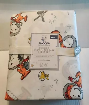 Snoopy Pottery Barn Sheet Set Full Glow In Dark New • $129.99