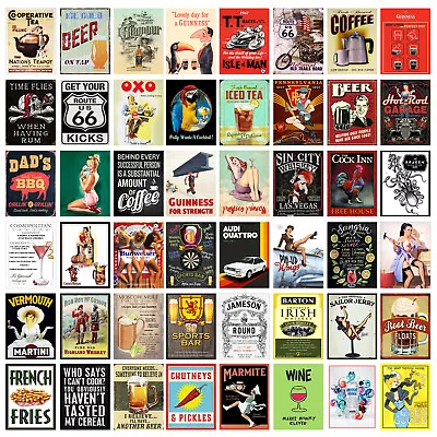 £4.25 • Buy Metal Wall Signs Retro Vintage Tin Plaque Home Bar Man Cave Beer Garage Sign M02