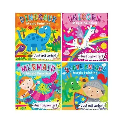 Children's Magic Painting Colouring Knight Mermaid Unicorn Dinosaur Books • £2.83