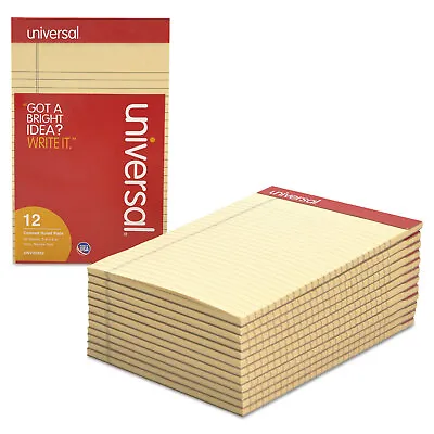 UNIVERSAL Colored Perforated Note Pads Narrow Rule 5 X 8 Ivory 50 Sheet Dozen • $13.02
