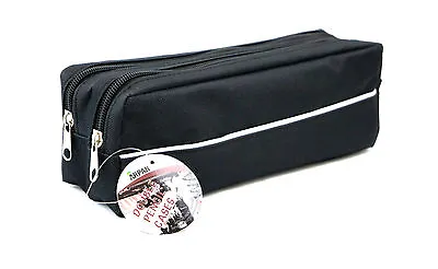 Large Double Zip Fabric Pencil Case - Ideal For School/College/Uni.- Make Up Bag • £8.49