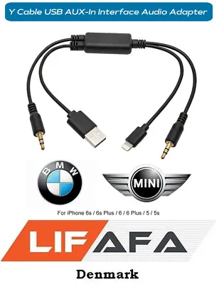 £6 • Buy Y Cable Bmw & Mini USB AUX-In Interface Audio Adapter IPod IPhone 7 6 Plus