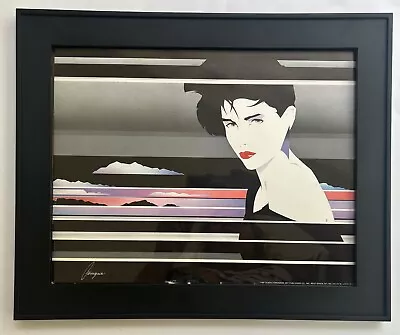 Patrick Nagel GEORGIA 1987 Lithograph 11x 14~ Preowned With Black Frame. • $50