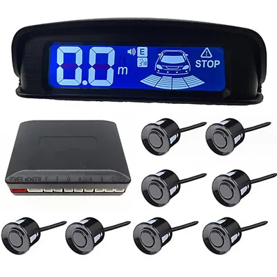 8 Parking Sensors LCD Monitor Car Auto Backup Reverse Rear Radar Detector System • $56.60