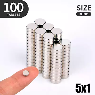 100 Neodymium Magnets Round Disc N35 Super Strong Rare Earth 5mm X 1mm Lot USA • $5.98