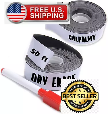 (2-Pack) 1 Inch X 25 Feet Magnetic Dry Erase Strips - Magnetic Labels Roll Perfe • $18.21