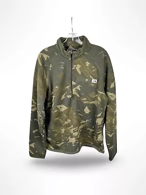 New Men's The North Face Print Gordon Lyons 1/4 Zip Camo Green Pullover L/XL • $59.99