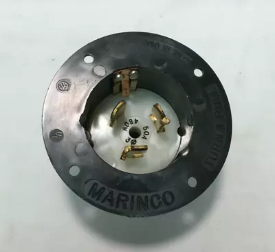 Marinco CS8175 OEM California Style Flanged Inlet 3 Pole 4 Wire 50A 480V 3Ø W/G • $37.65