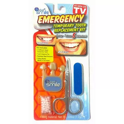 Instant Smile Emergency Temporary Fake Tooth Replacement Kit Natural Dark Shade • $8.95