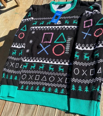 $24.99 • Buy New PlayStation Symbols Holiday Sweater Ugly Christmas Size XXL PS5 PS4